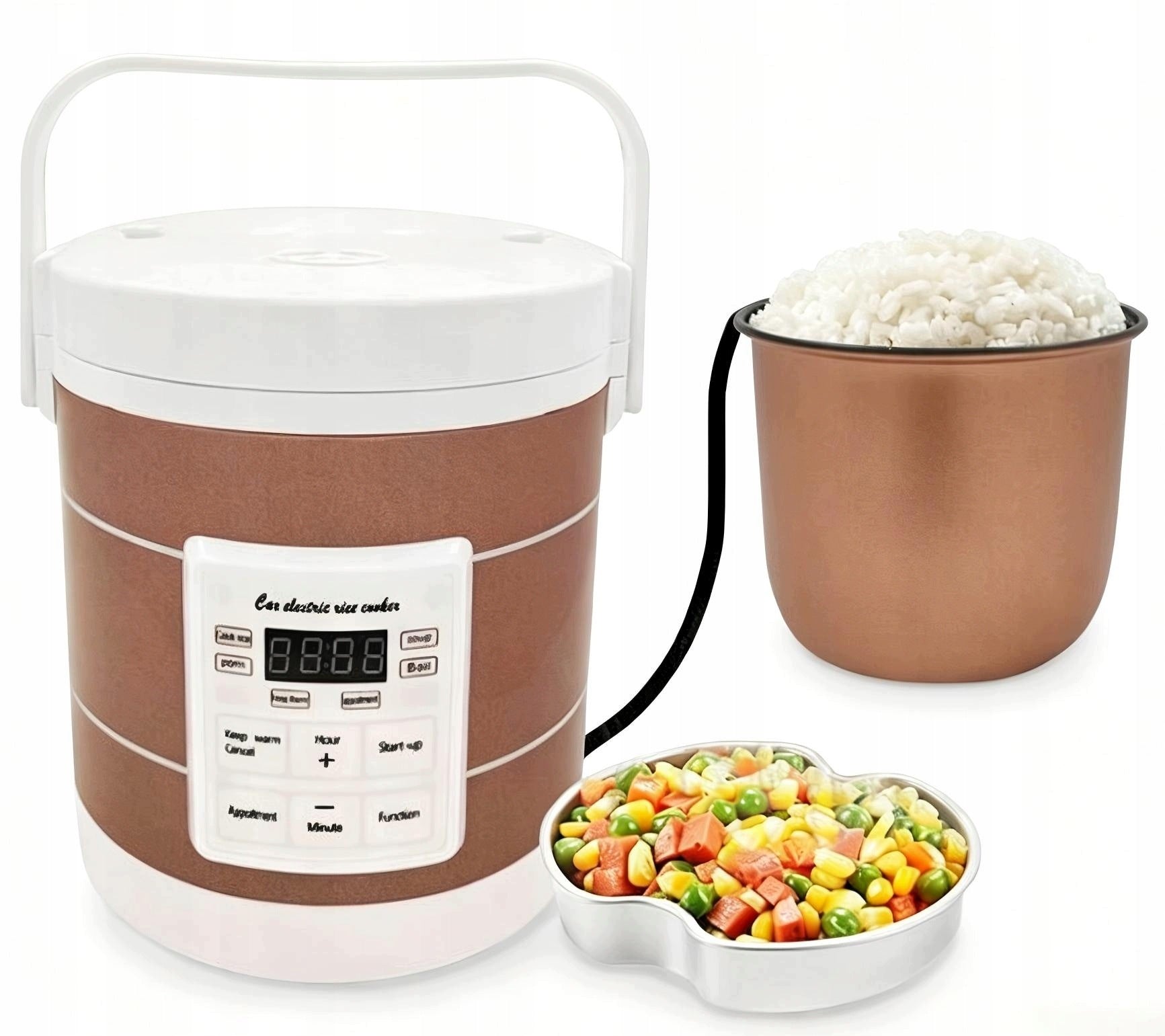 CAR MULTICOOKER 1,6L RICE COOKER 12V 24V TIR BUS LCD TIMER POT ELE