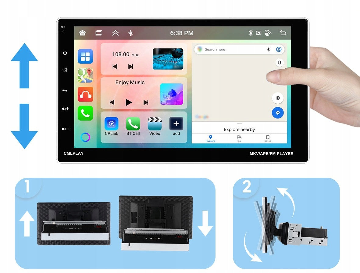 CAR RADIO 1 DIN CARPLAY ANDROID 15 WIFI GPS TOUCH 4GB RAM 9'' Manufacturer code Uniwersalne Radio 1 DIN 4GB RAM