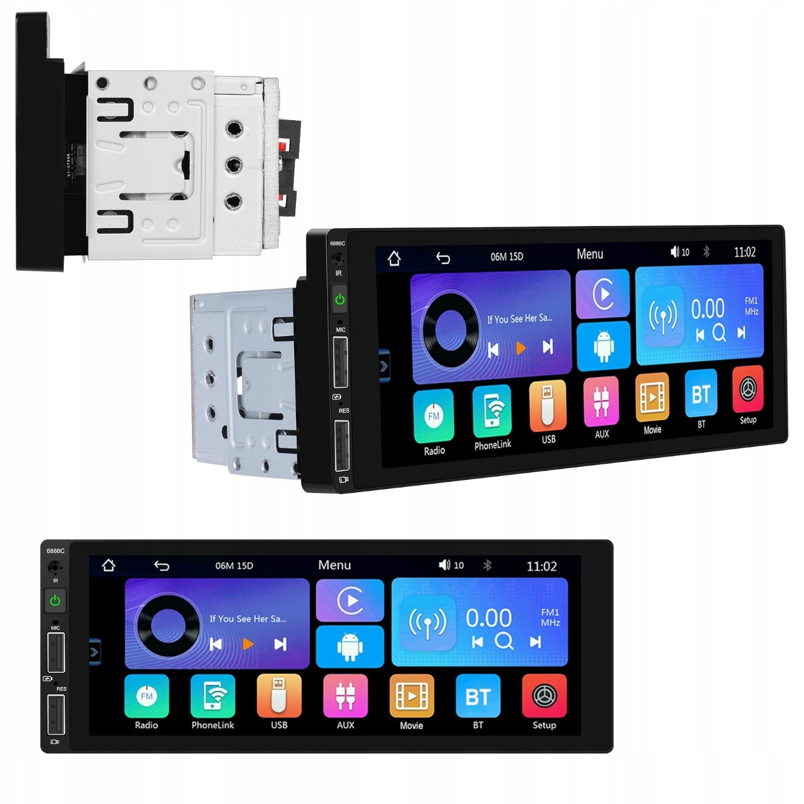 CAR RADIO 1 DIN USB ANDROID AUTO CARPLAY MIRROR LINK REVERSING CAMERA EAN (GTIN) 8711998290268