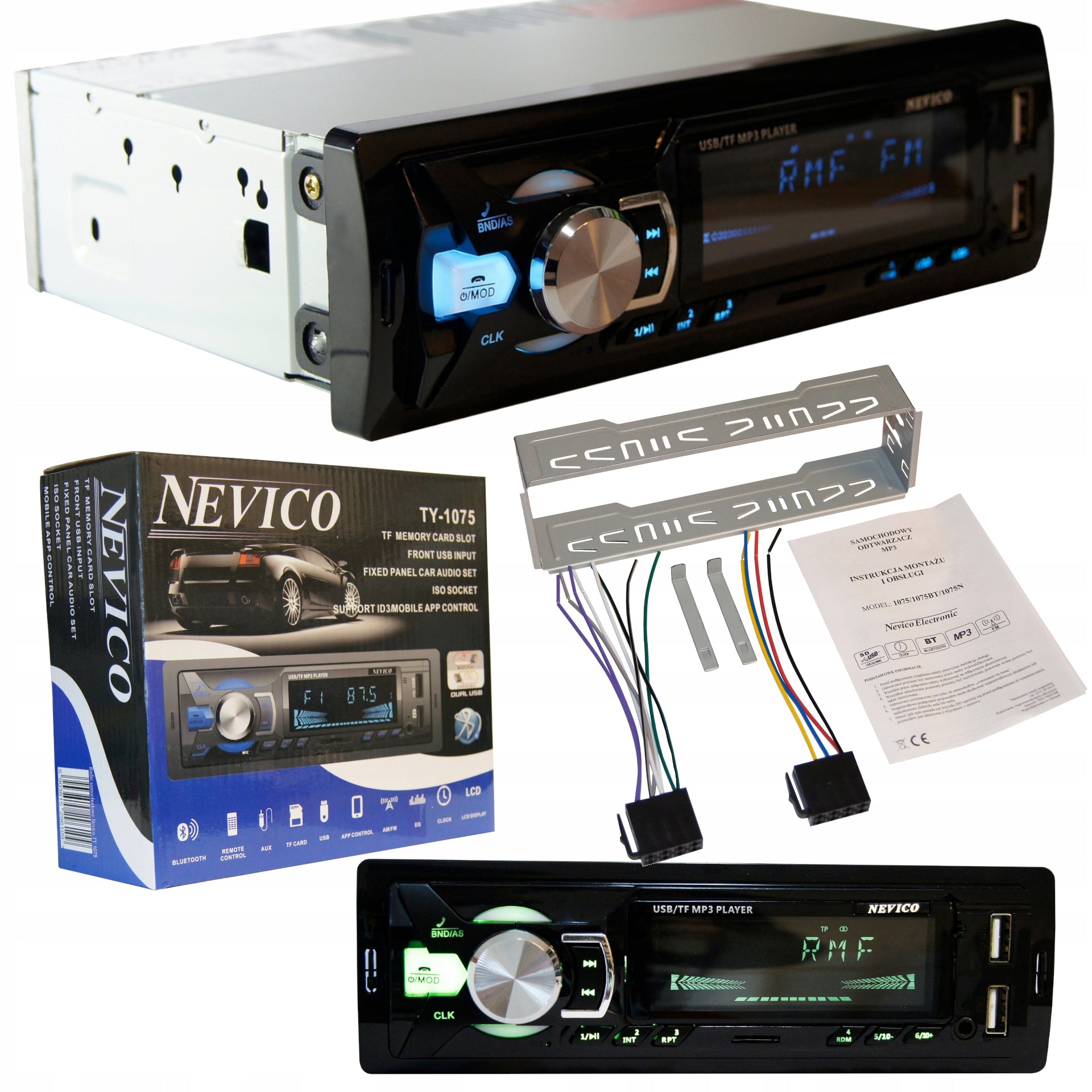 CAR RADIO BLUETOOTH PLAYER 4x50 Android USB MP3 AUX SD RDS