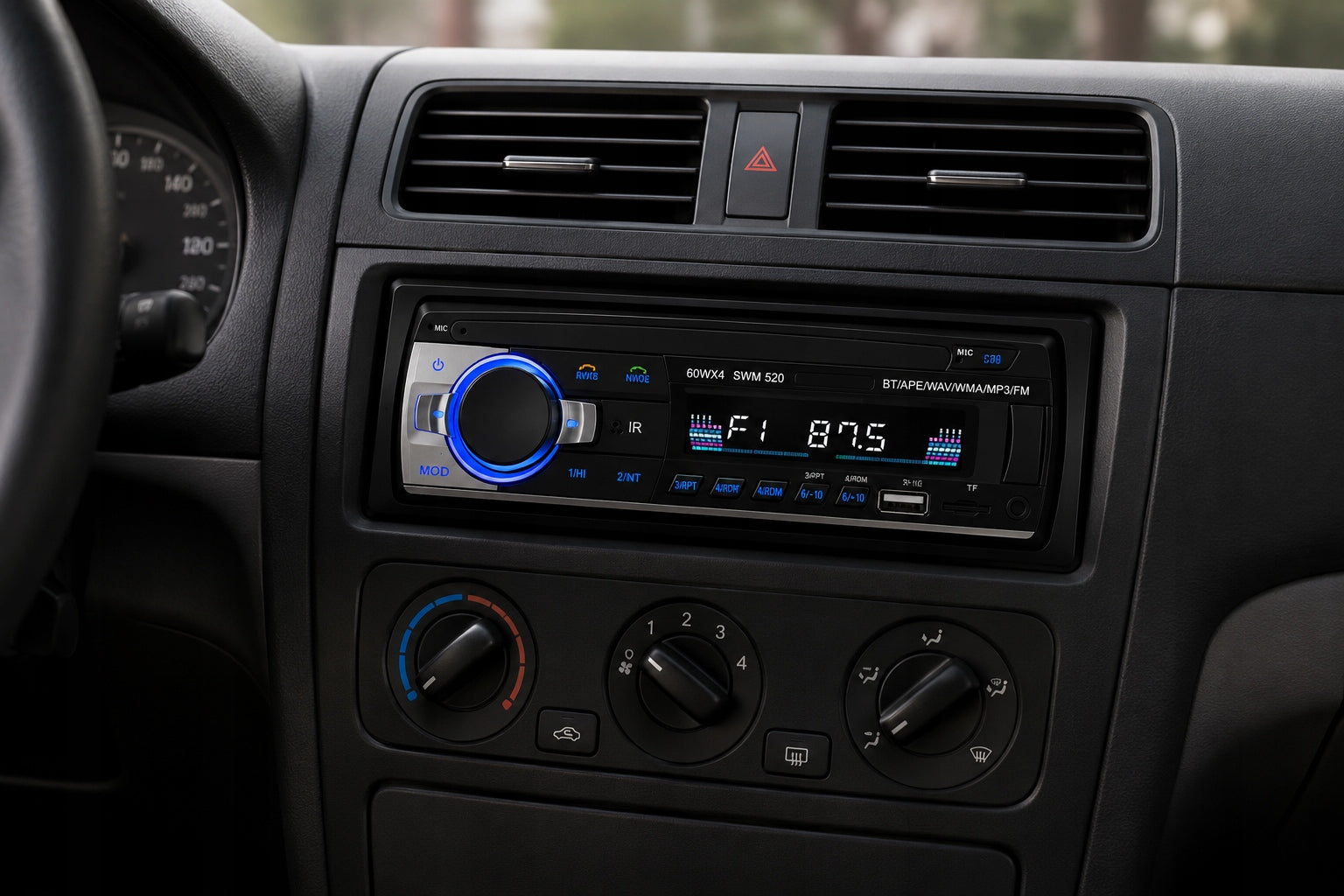 CAR RADIO BLUETOOTH USB SD MP3 AUX 1DIN SET + REMOTE CONTROL Packaging status original
