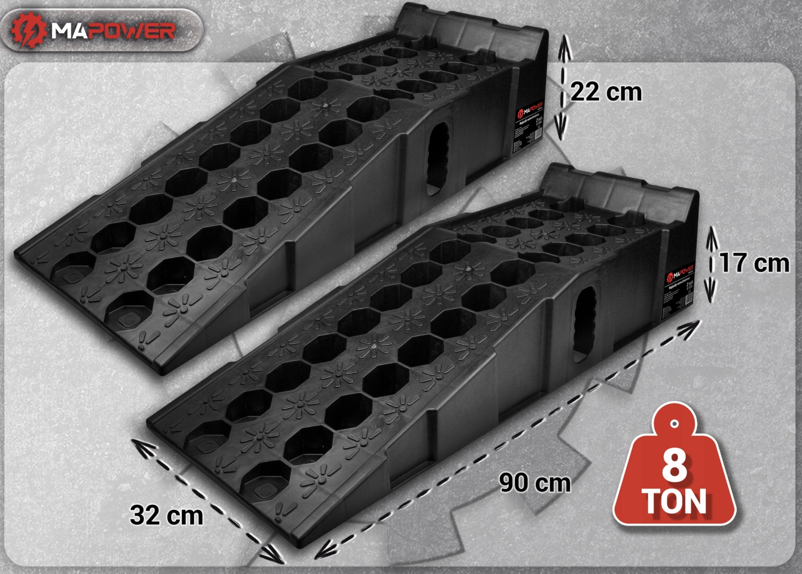 CAR RAIDS WORKSHOP MAPOWER 8 TONS NON-SLIP STRONG SOLID Brand MAPOWER