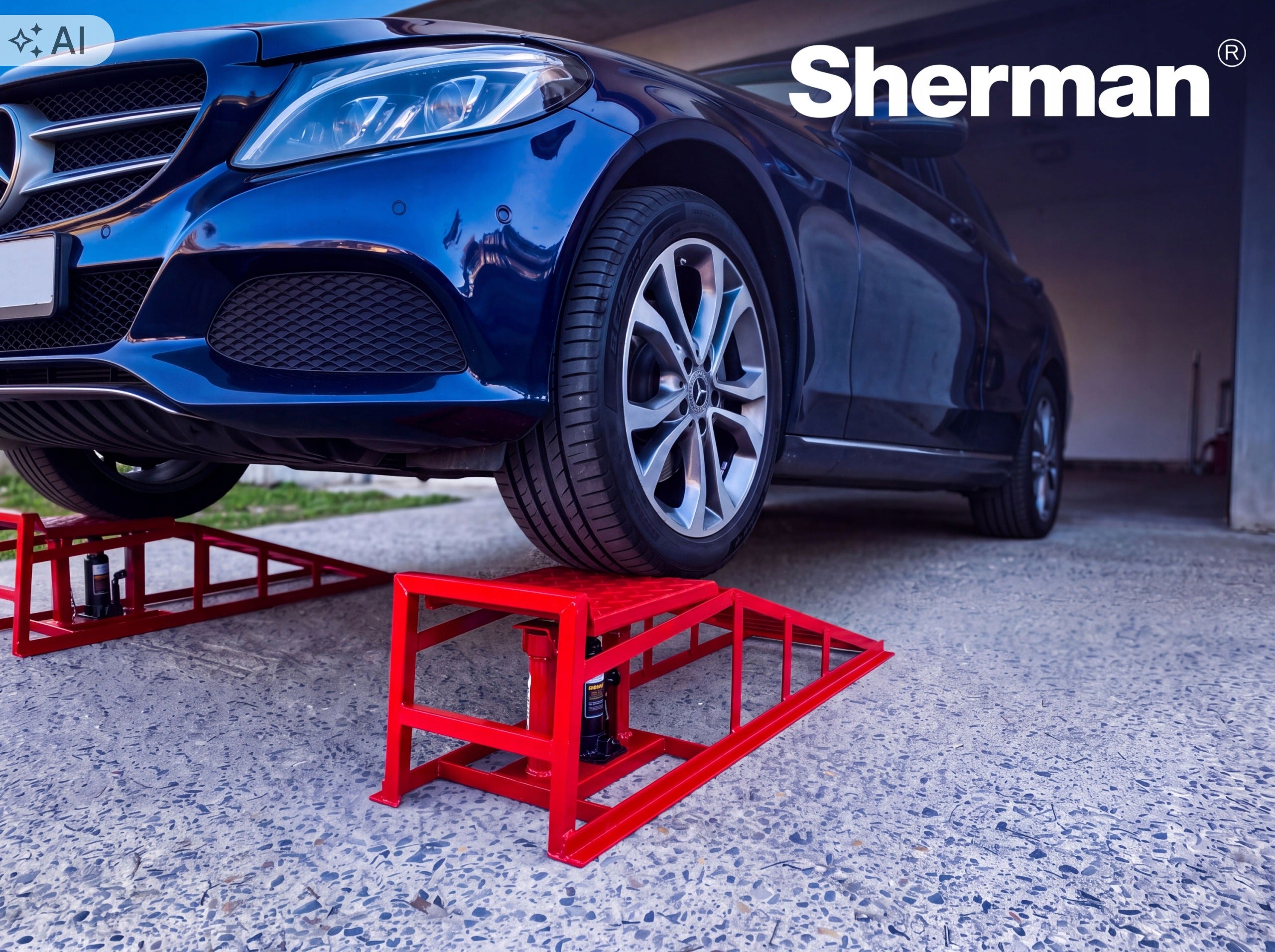 CAR RAMP WITH ACTUATOR 2T TONS - SET - 2PCS | Sherman Brand Sherman