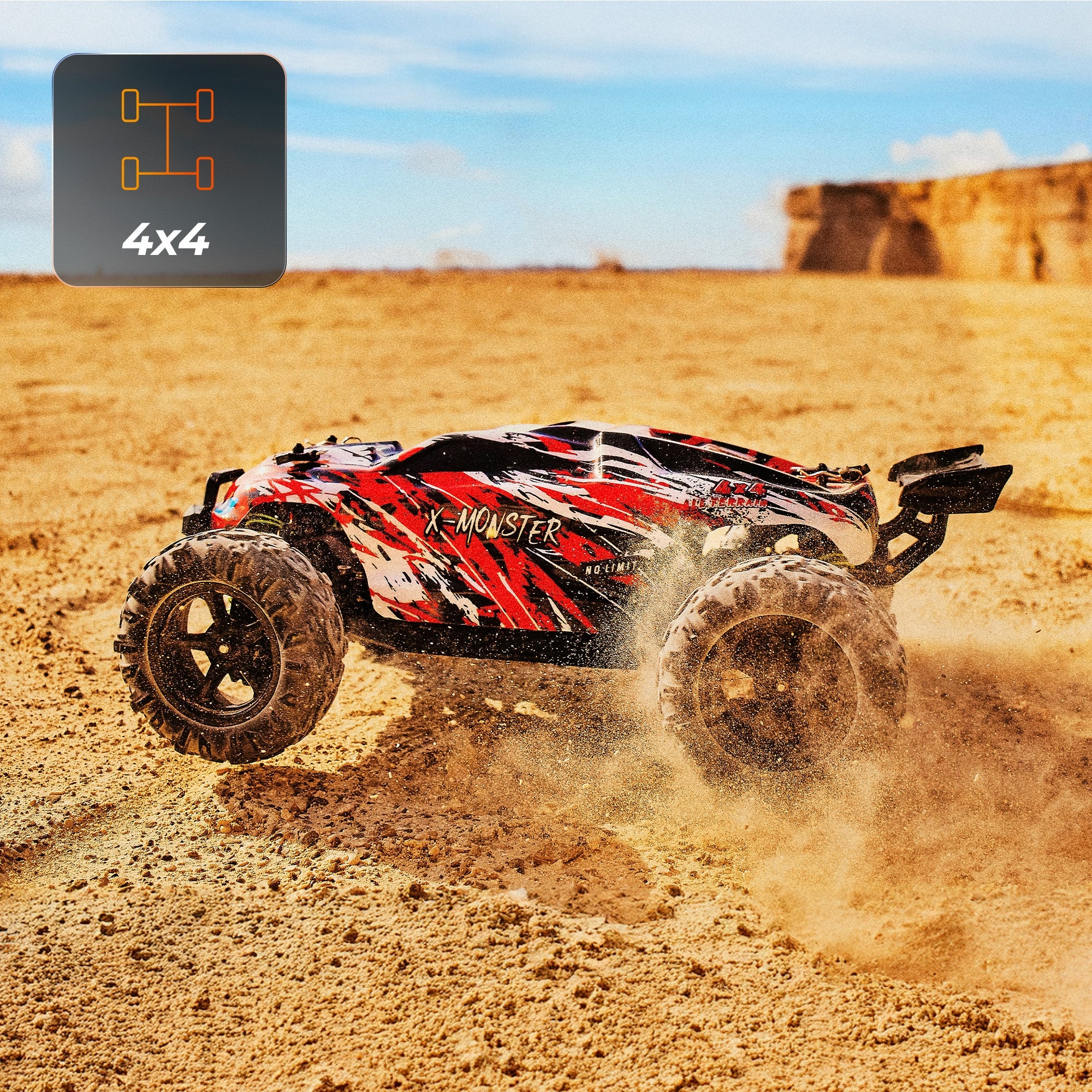 CAR RC AUTO FOR OFF-ROAD REMOTE CONTROL 4x4 LARGE 30km/h + HOUSINGS Packaging status original