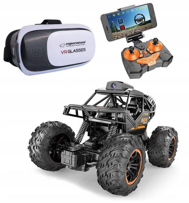 CAR RC ROCK CRAWLER AUTO FOR REMOTE CONTROL WITH LIVE WIFI CAMERA + VR GLASSES