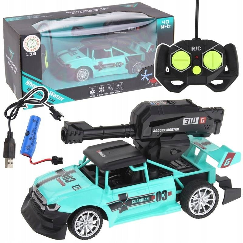 CAR REMOTE CONTROLLED CAR SHOOTS RIDES RC LED LAUNCHER Manufacturer code STRZELA PREZENT DLA DZIECKA NA PILOT