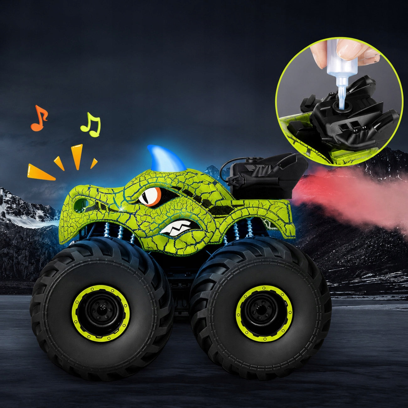 CAR REMOTE CONTROLLED DINOSAUR RC AUTO MONSTER TRUCK DRIFT LED SMOKE 360 Manufacturer code MONSTER TRUCK RC DIRFT LED DYM