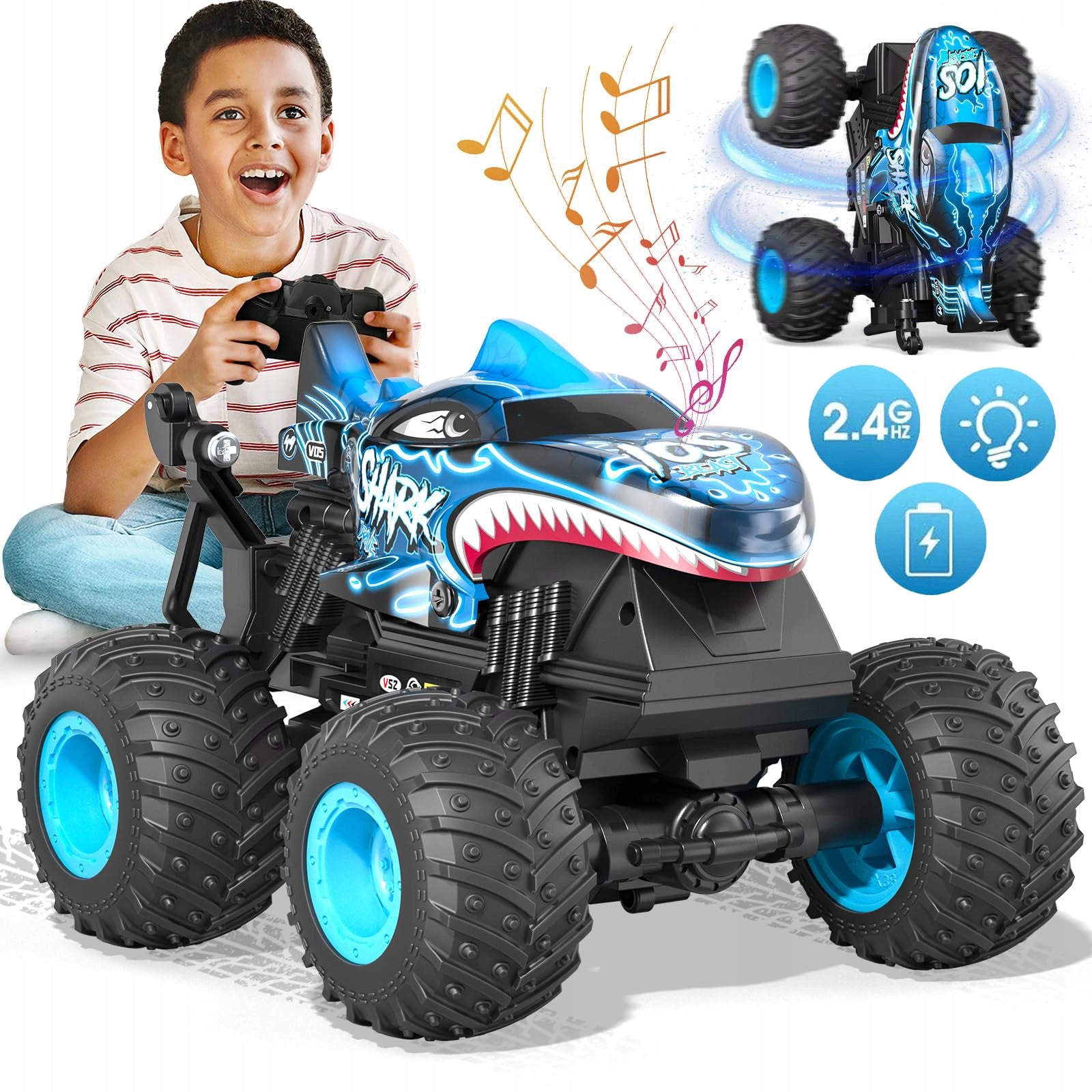 CAR REMOTE CONTROLLED MONSTER TRUCK RC + REMOTE CONTROL + BATTERY