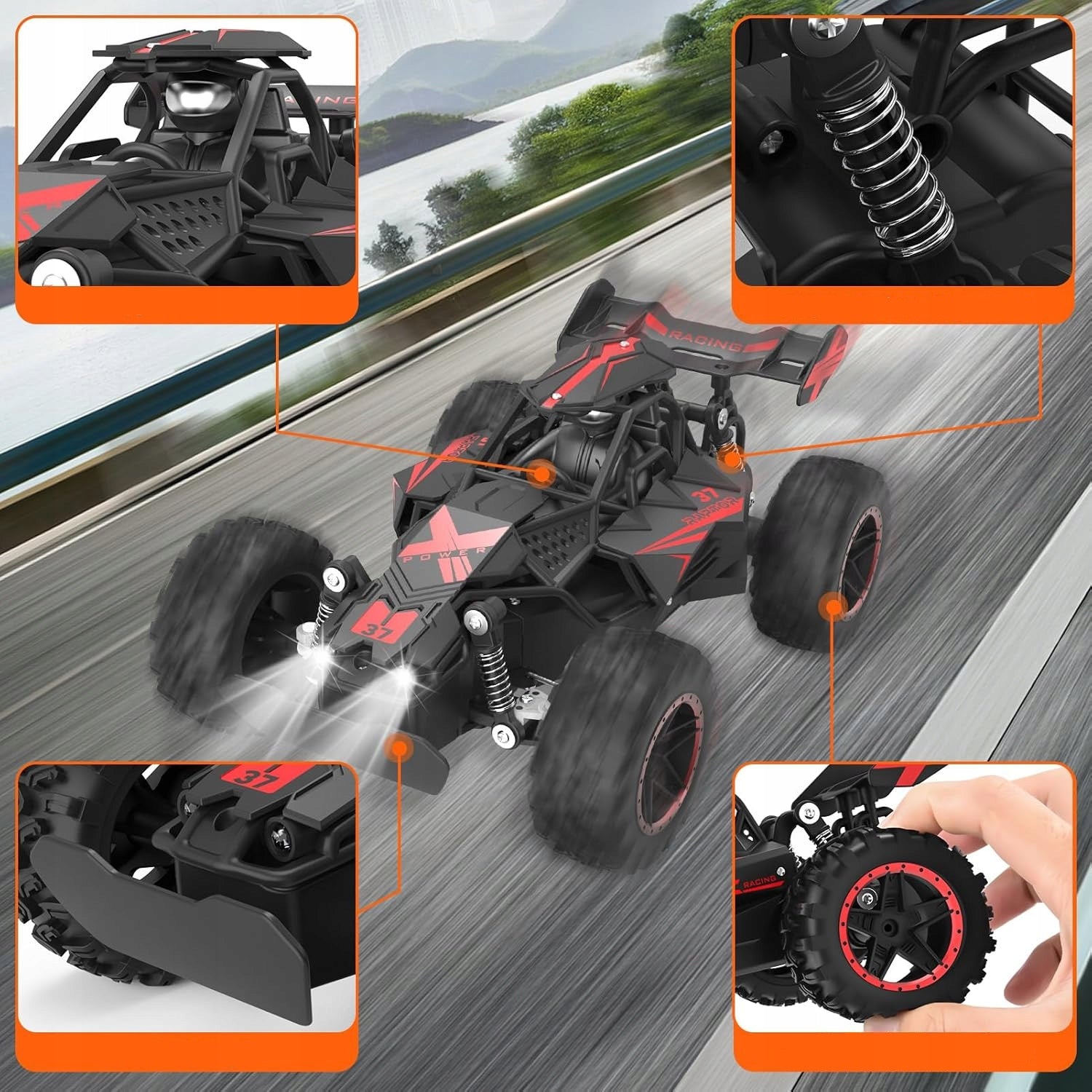 CAR REMOTE CONTROLLED OFF-ROAD CAR RC PILOT 2,4 LED TOY GIFT Manufacturer code AUTO TERENOWE ZDALNIE STEROWANE AKUMULATOR