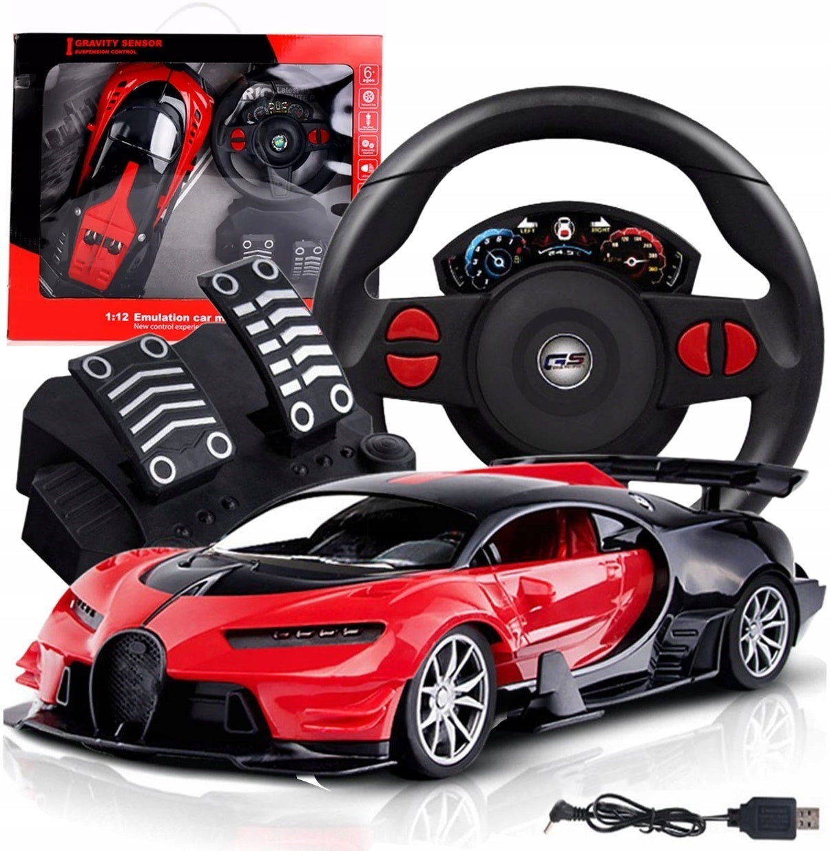 CAR REMOTE CONTROLLED R/C REMOTE CONTROL Steering Wheel Gravity PEDALS