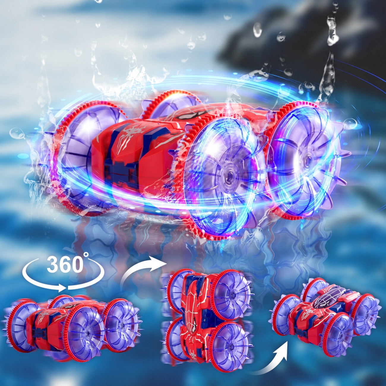 CAR REMOTE CONTROLLED RC GESTURES AMPHIBIOUS 4x4 360° FLOATING LED REMOTE CONTROL Packaging status original