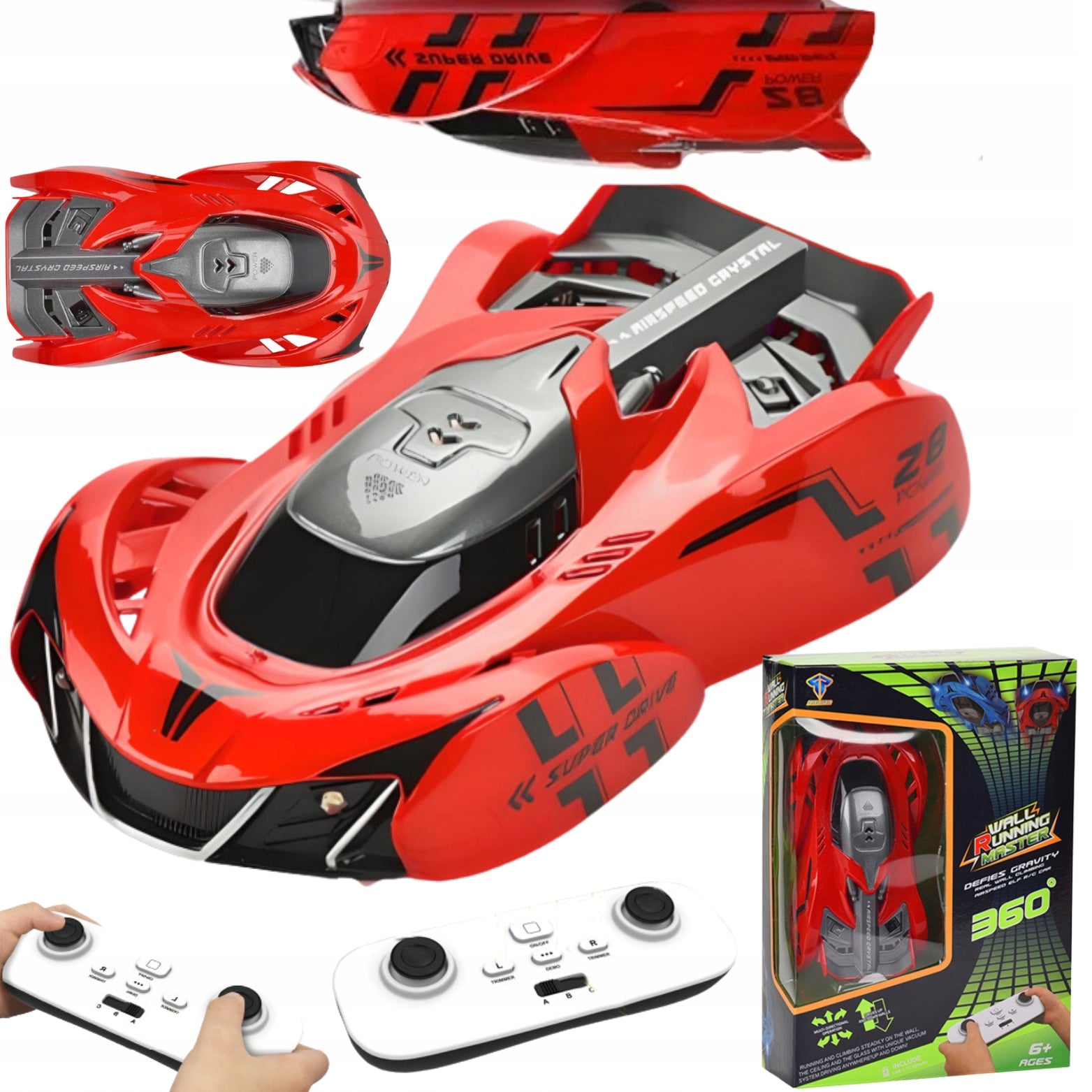 CAR REMOTE CONTROLLED REMOTE CONTROL RC 360 RIDES ON THE WALL LED SOUND CAR Manufacturer code 5906302706457