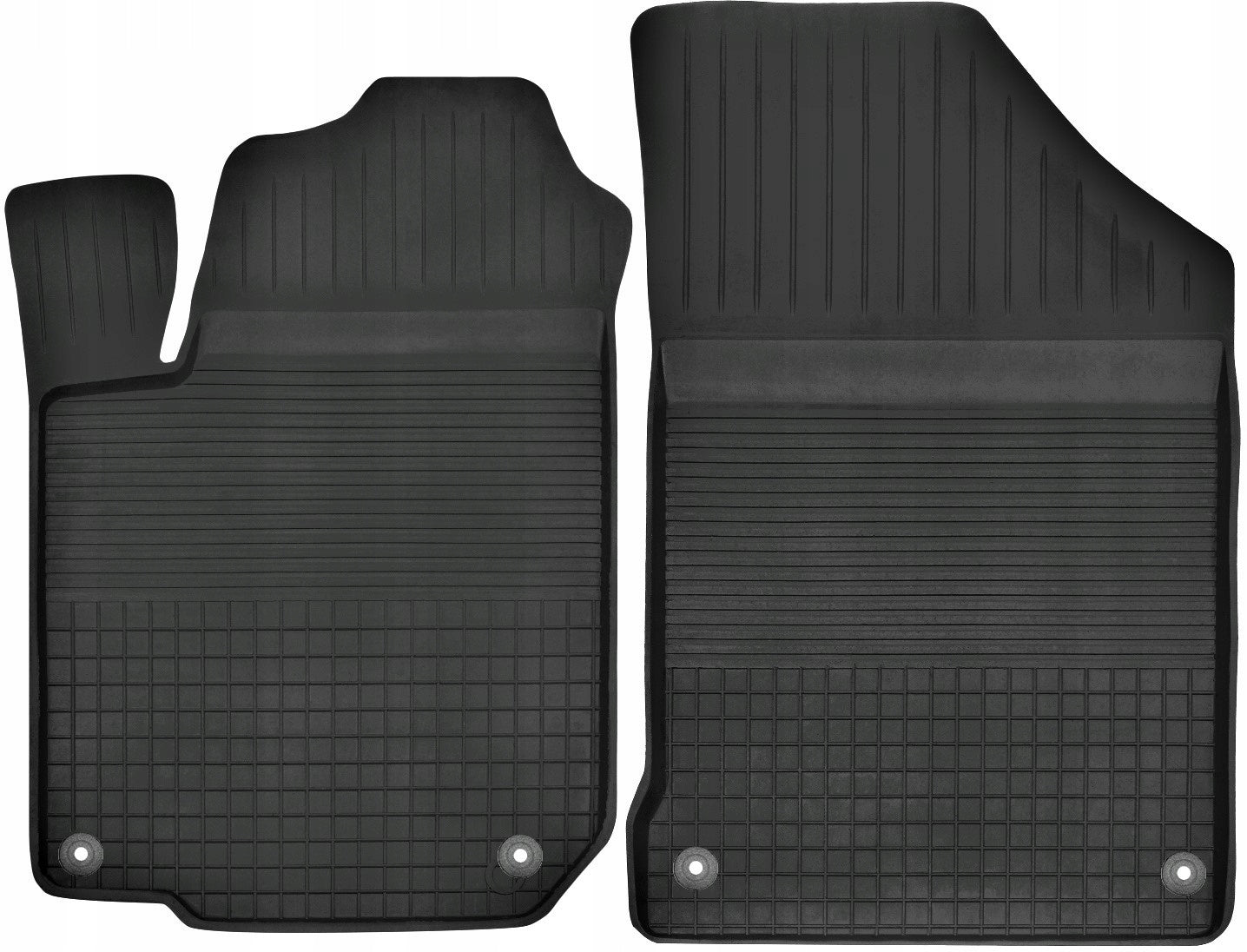 CAR RUGS RUBBER TROUGHS BLACK+STOPPERS HIGH RIM 2CM