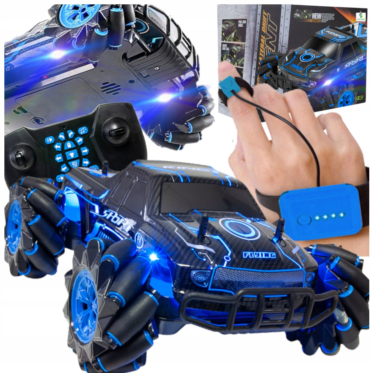 CAR Remote Controlled HAND GESTURES + for REMOTE CONTROL LARGE AUTO 4X4 DRIFT CAR Manufacturer code U832N-BLUE-4x4