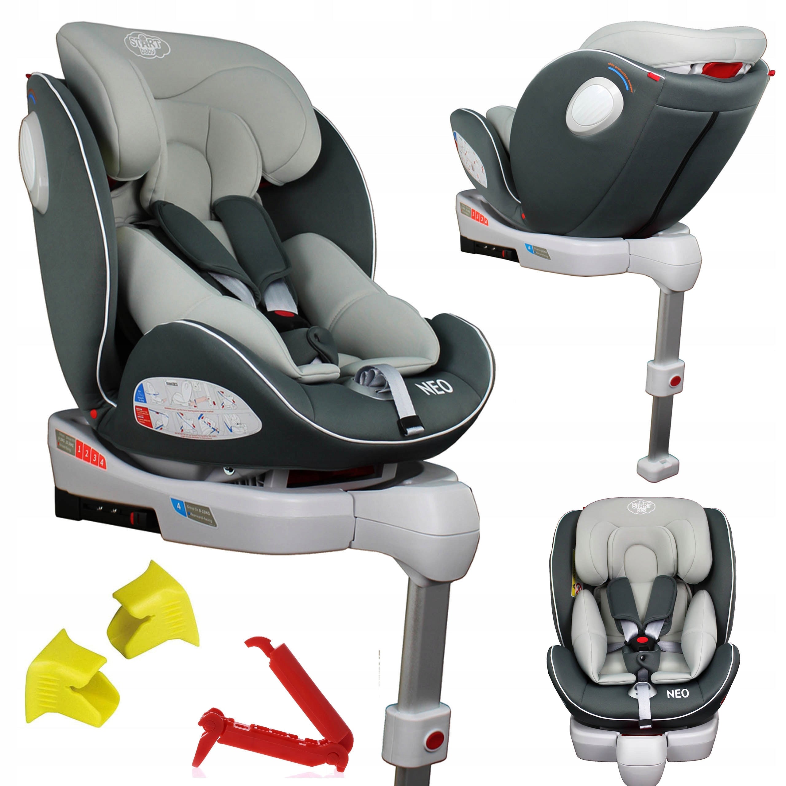 CAR SEAT STARTBABY 0-36 SWIVEL ISOFIX LEG QUICK INSTALLATION
