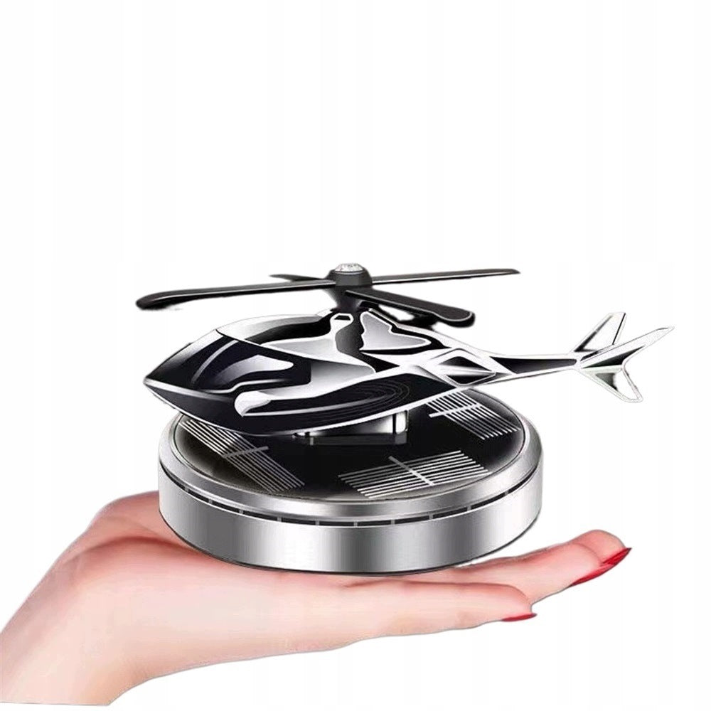 CAR SMELL SOLAR AIR FRESHENER ROTATING HELICOPTER GIFT