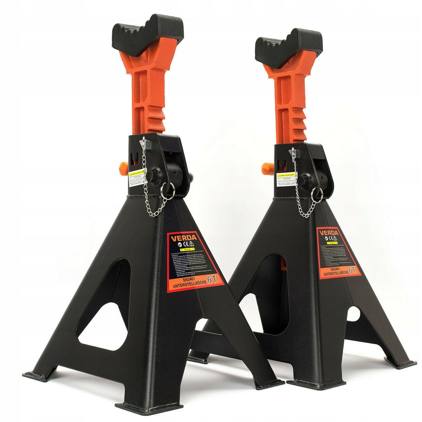 CAR SUPPORTS WITH LOCK 6T 2PCS + RUBBER MARE WORKSHOP SUPPORTS