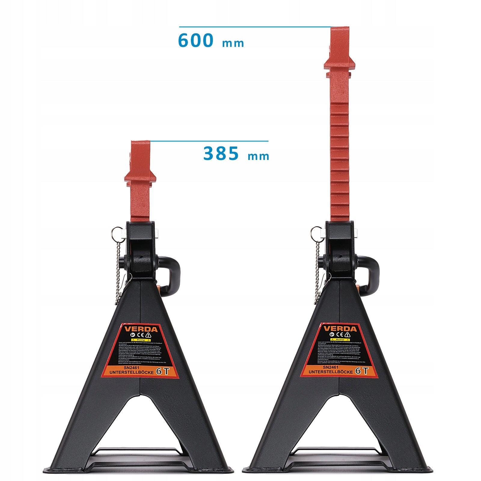 CAR SUPPORTS WITH PIN LOCK 6T 2PCS WORKSHOP SUPPORTS Brand Verda