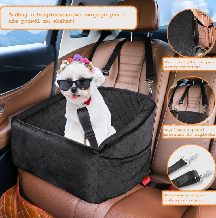 CAR TRANSPORTER SEAT FOR SMALL DOGS 31x52x53cm GREY Size multipurpose