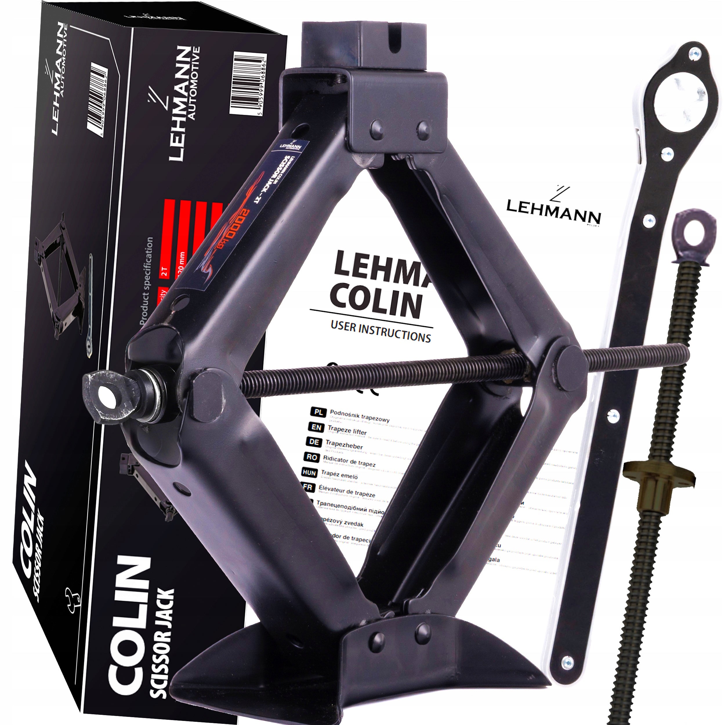 CAR TRAPEZOIDAL LIFT POWERFUL 2T JACK FOR WHEEL REPLACEMENT 2000 kg