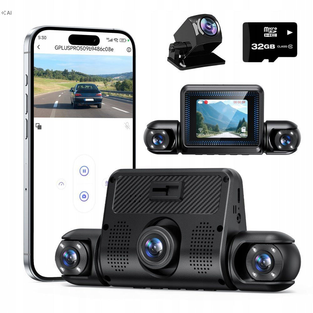 CAR VIDEO RECORDER CAMERA FOR CAR FRONT REAR INTERIOR 360° HD
