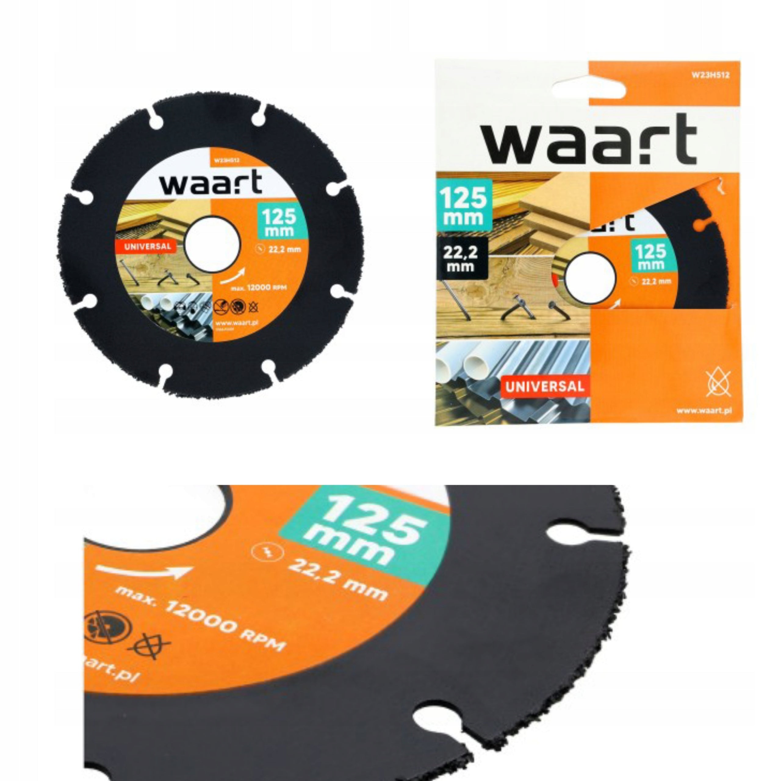 CARBIDE EMBANKMENT DISC. FOR CUTTING WOOD WITH NAILS 125MM WAART