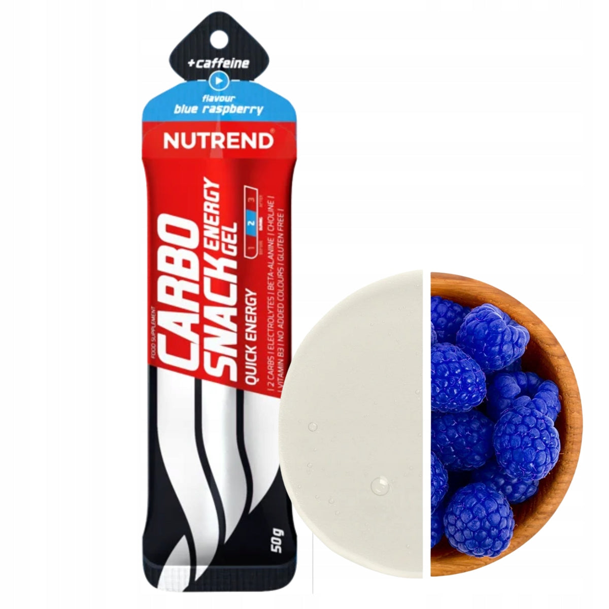 CARBOSNACK energy gel with caffeine sachet 50 g, blue raspberry