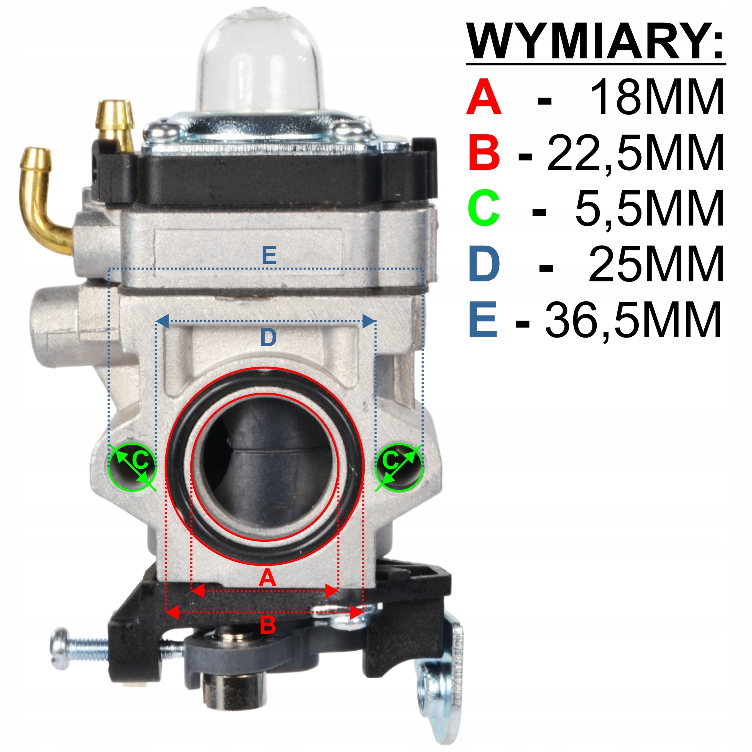 CARBURETOR COMBUSTION SCYTHE TRIMMER 18mm BRUSH CUTTER Manufacturer code 53918