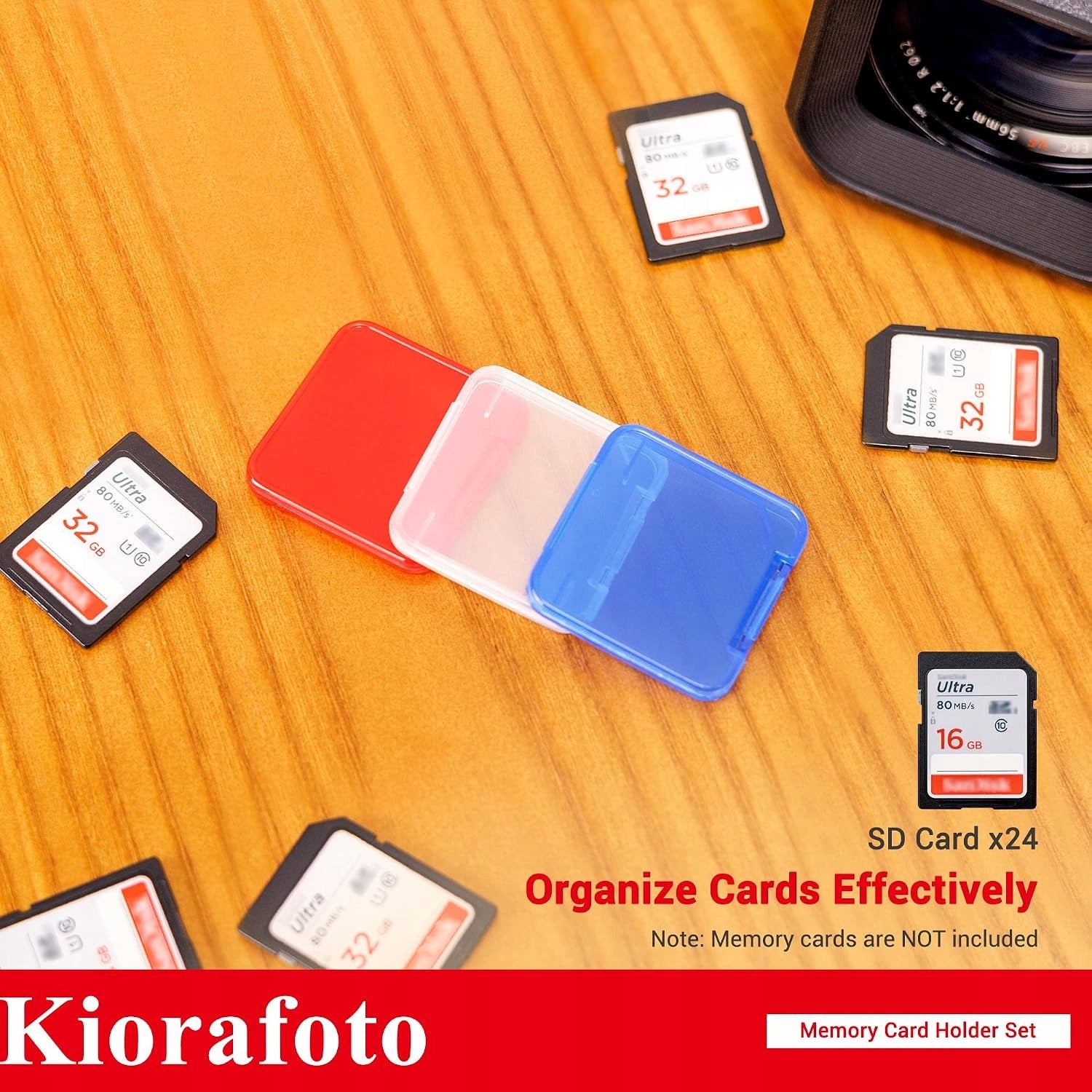 CARD CASE SD 24 PIECES MULTICOLOR STORAGE ORGANIZER Model Kiorafoto Wielokolorowe przezroczyste plastikowe e