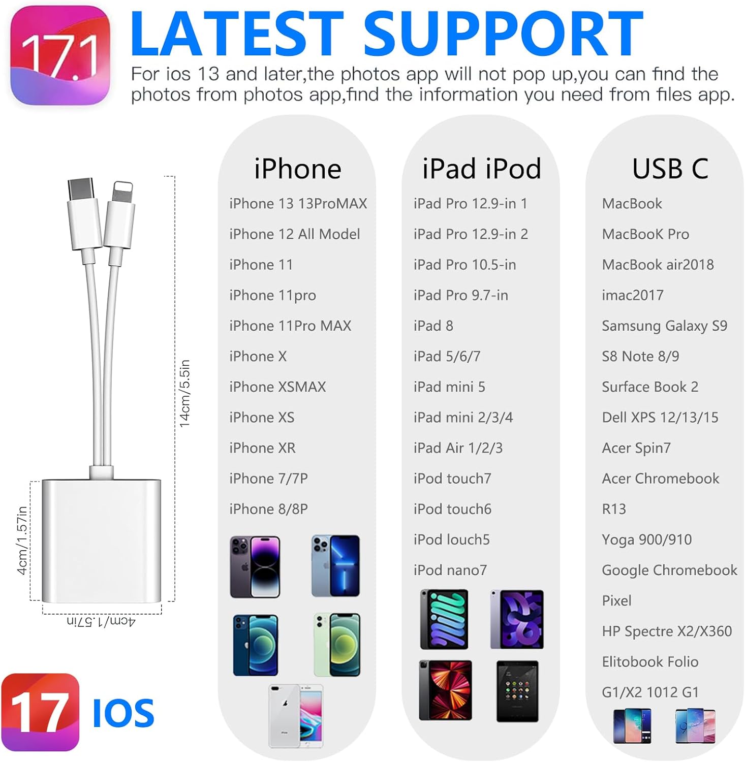CARD READER SD TF FOR IPHONE IPAD USB-C OTG LIGHTNING Manufacturer code 5905064980693