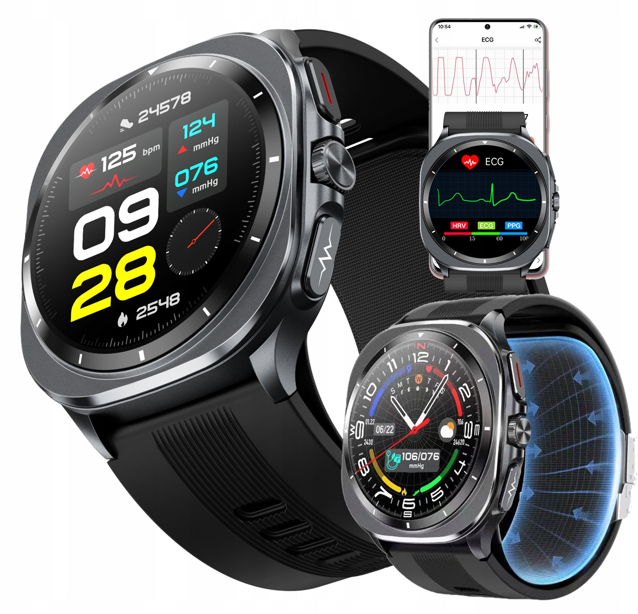 CARDIOWATCH PUMPED BLOOD PRESSURE MONITOR EKG SUGAR BLOOD BMI TALK