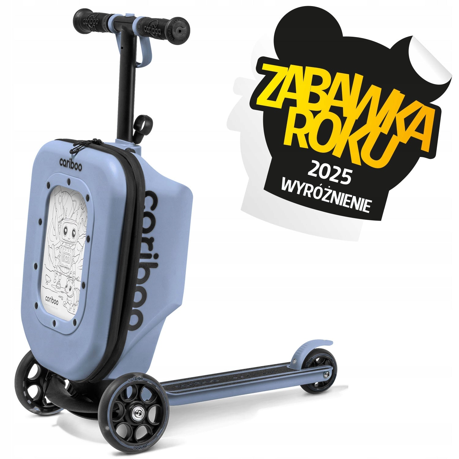 CARIBOO iTRAVEL three-wheeled scooter and 2-in-1 cabin suitcase for children Packaging status original