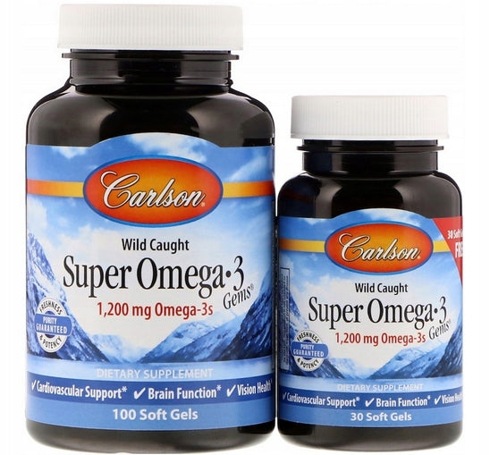 CARLSON LABS SUPER OMEGA-3 EPA DHA 100 + FREEBIE 30 CAPS Expiration date at least 1 year from the date of purchase