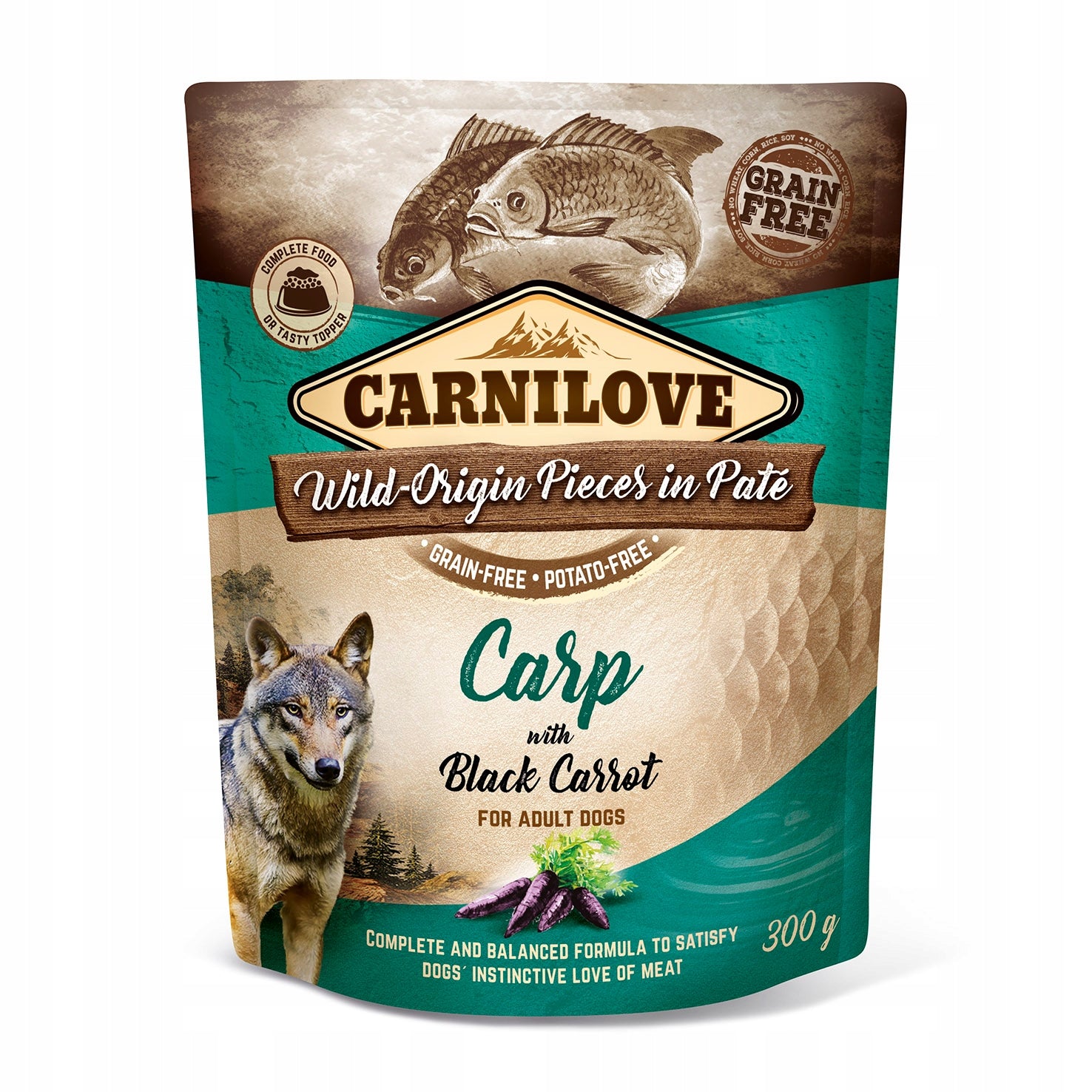CARNILOVE DOG POUCH CARP BLACK CARROT CARP FOOD WITH BLACK CARROTS