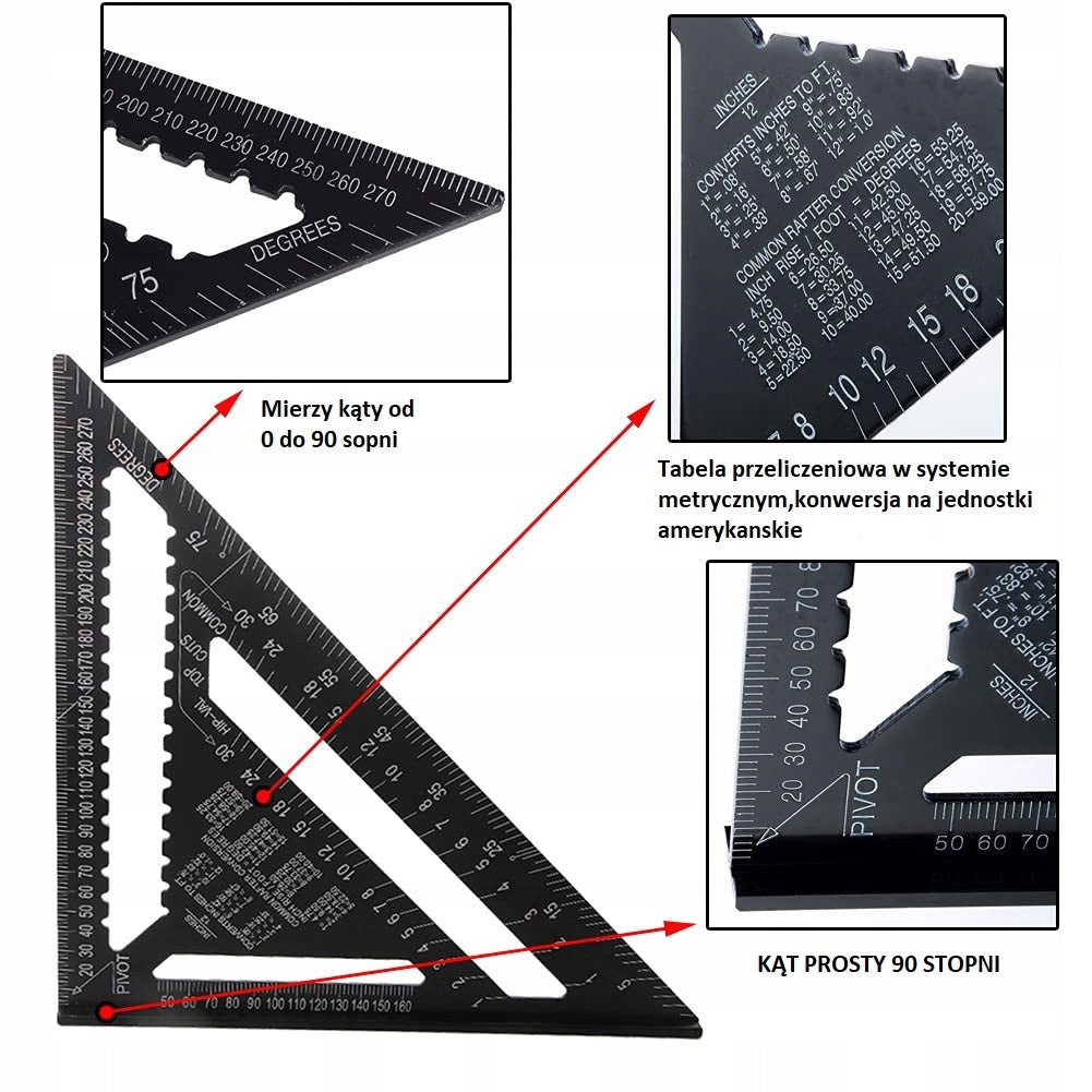 CARPENTRY ANGLE CARPENTER ALUMINUM 300mm 12" BUILDING FITTING Manufacturer code PRZYMIAR BUDOWLANY STOLARSKI CIESIELSKI