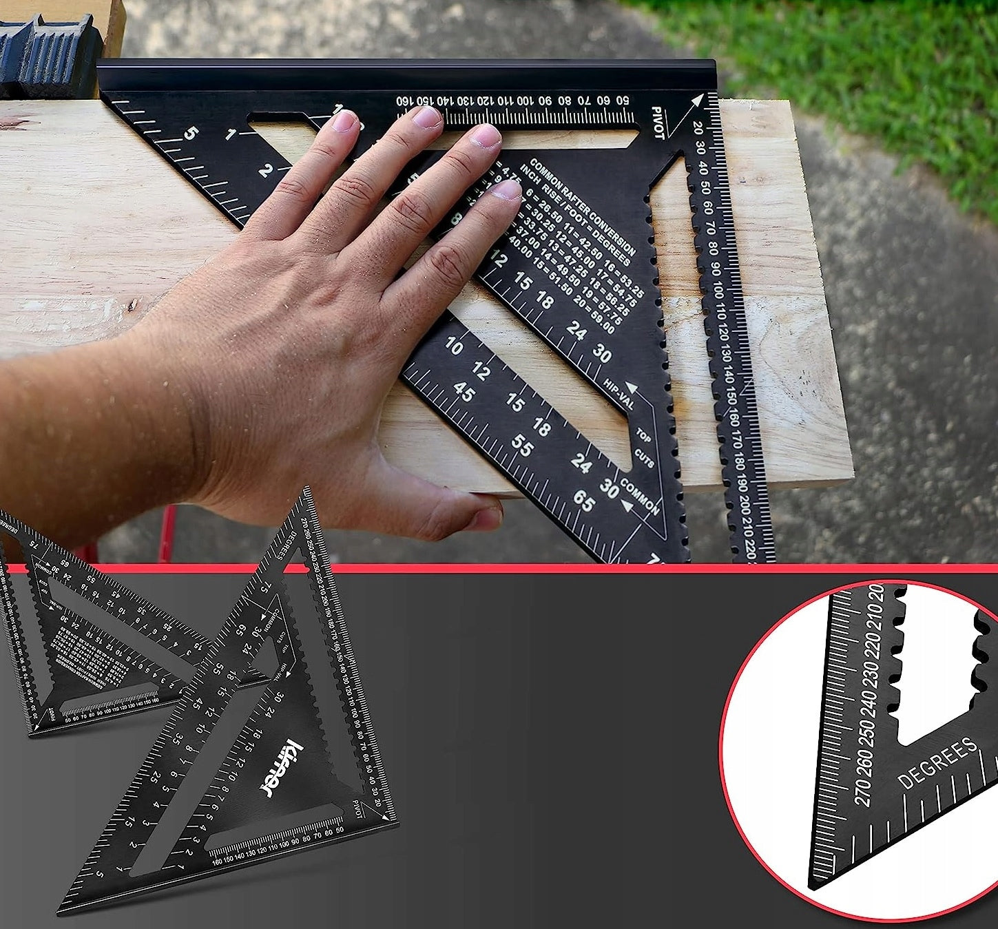 CARPENTRY ANGLE CARPENTER ALUMINUM 300mm 12" LARGE TILE MEASUREMENT Material aluminum