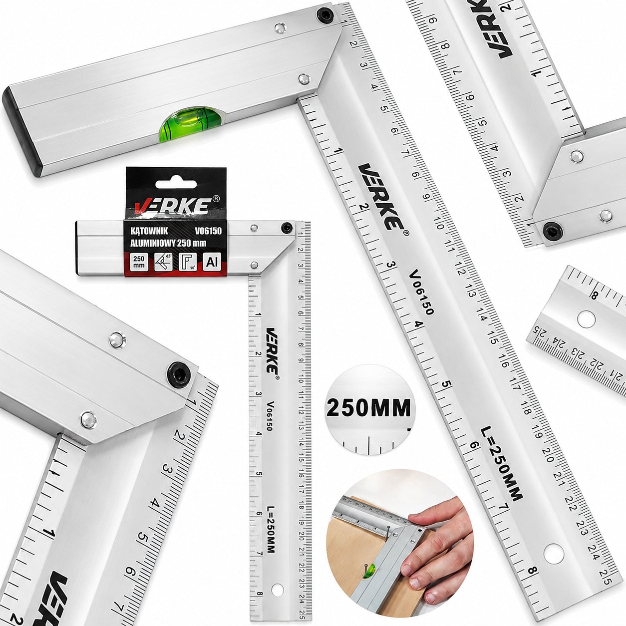 CARPENTRY ANGLE CARPENTER ALUMINUM CONSTRUCTION WINKIEL MEASUREMENT 250mm