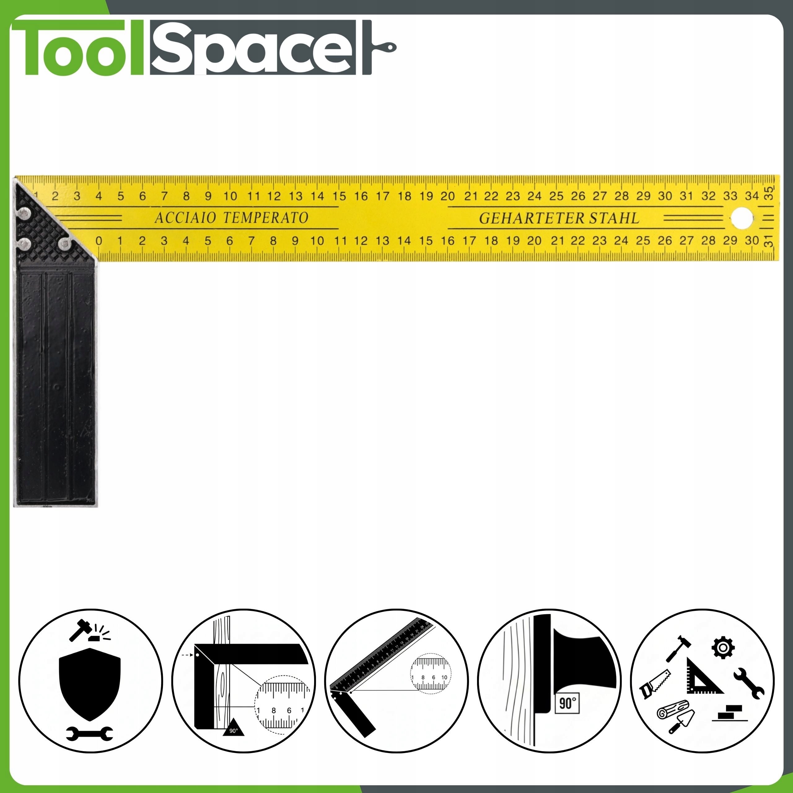 CARPENTRY ANGLE CONSTRUCTION MEASUREMENT PROFESSIONAL ALU. yellow-black 350mm Kind Other