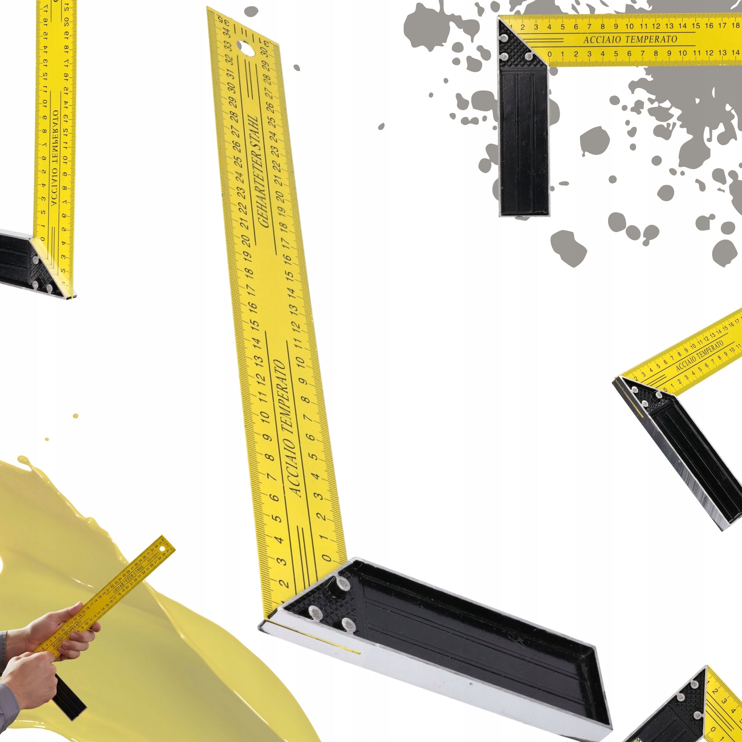 CARPENTRY ANGLE CONSTRUCTION MEASUREMENT PROFESSIONAL ALU. yellow-black 350mm