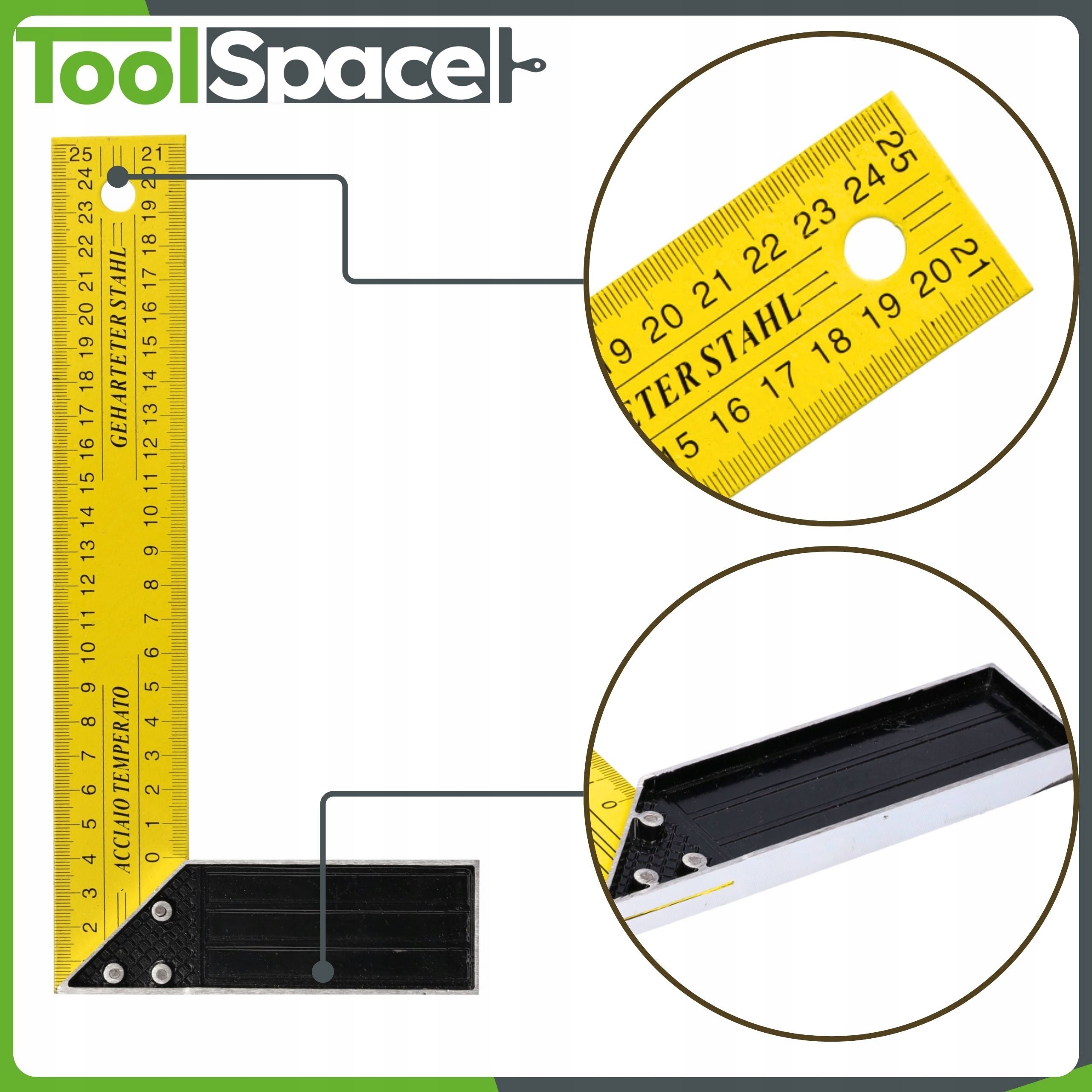 CARPENTRY ANGLE YELLOW-BLACK 250mm Manufacturer code 6209