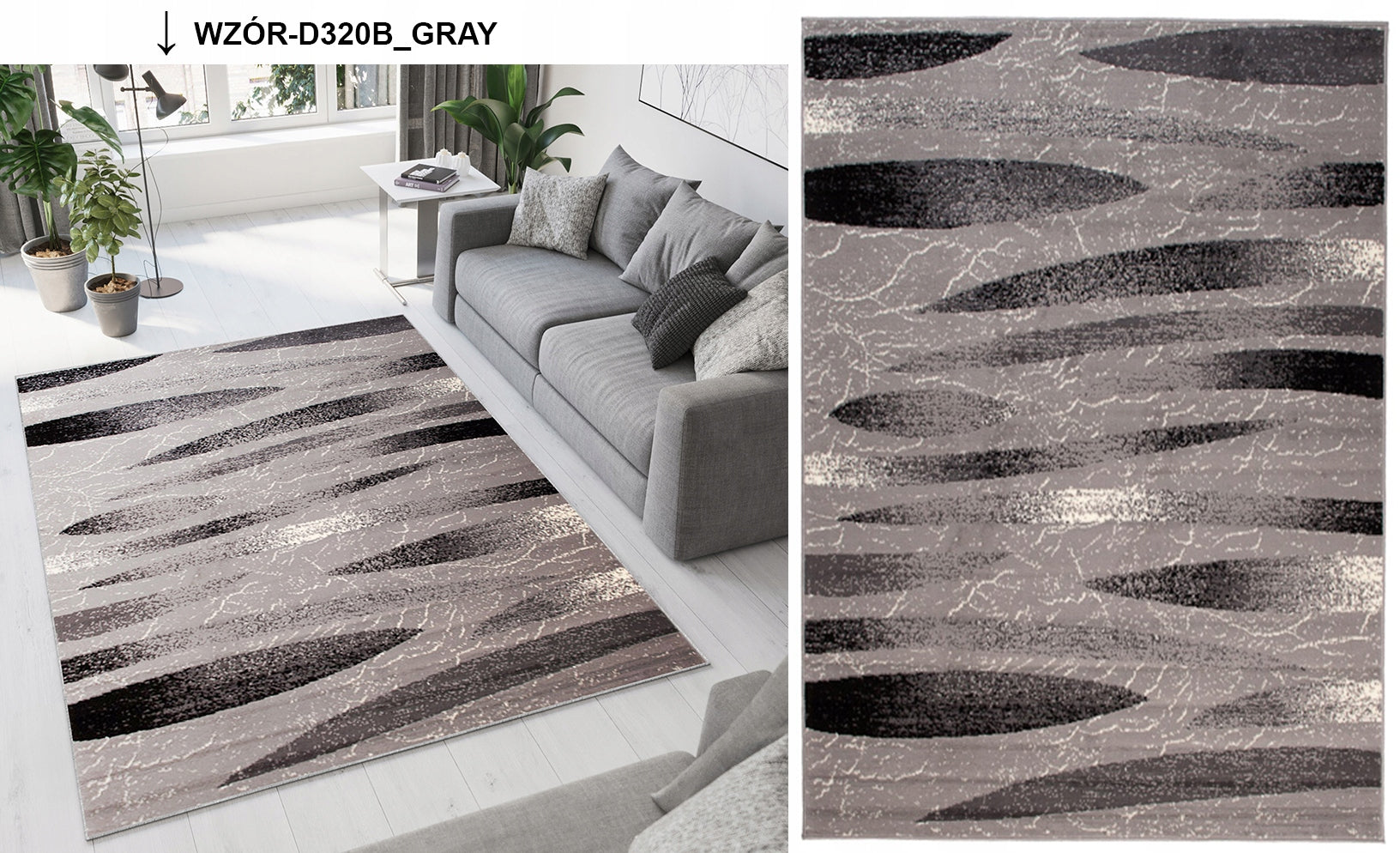 CARPET 140x200 BCF MODERN MODERN GRAY CARPETS Kind with short hair