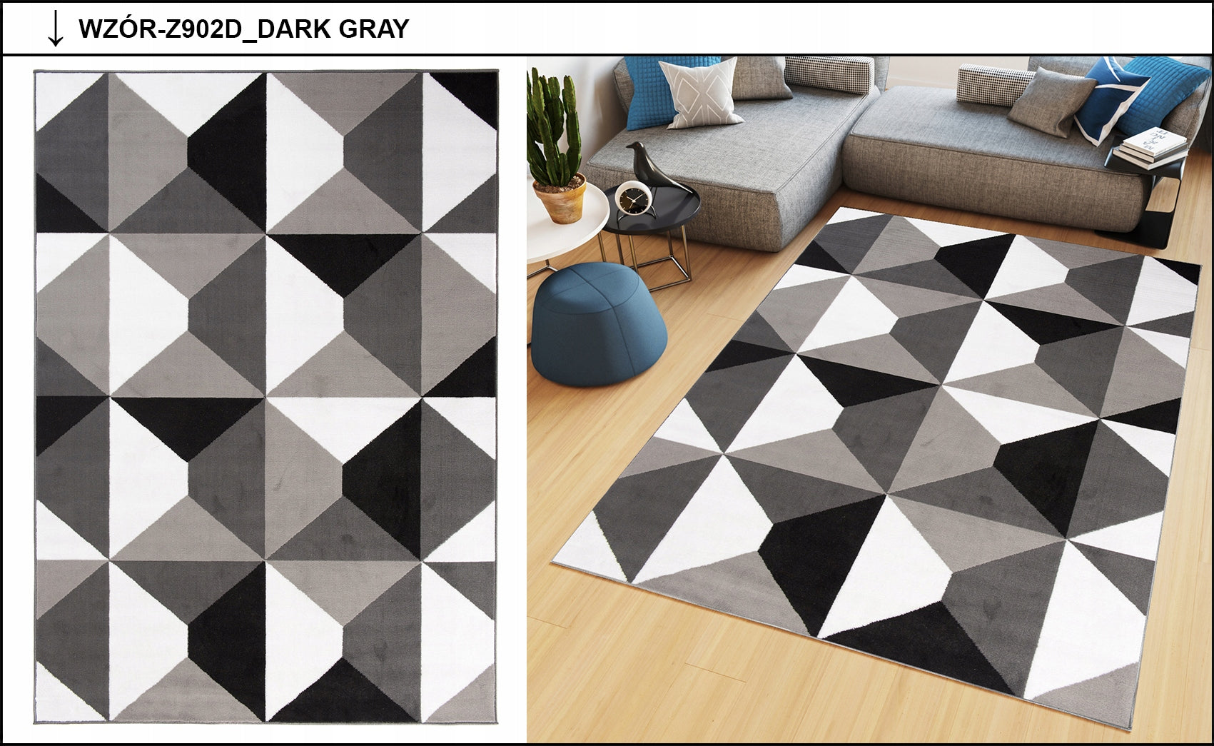 CARPET 180x250 BCF LUXURY SOFT MODERN DESIGNS Kind with short hair