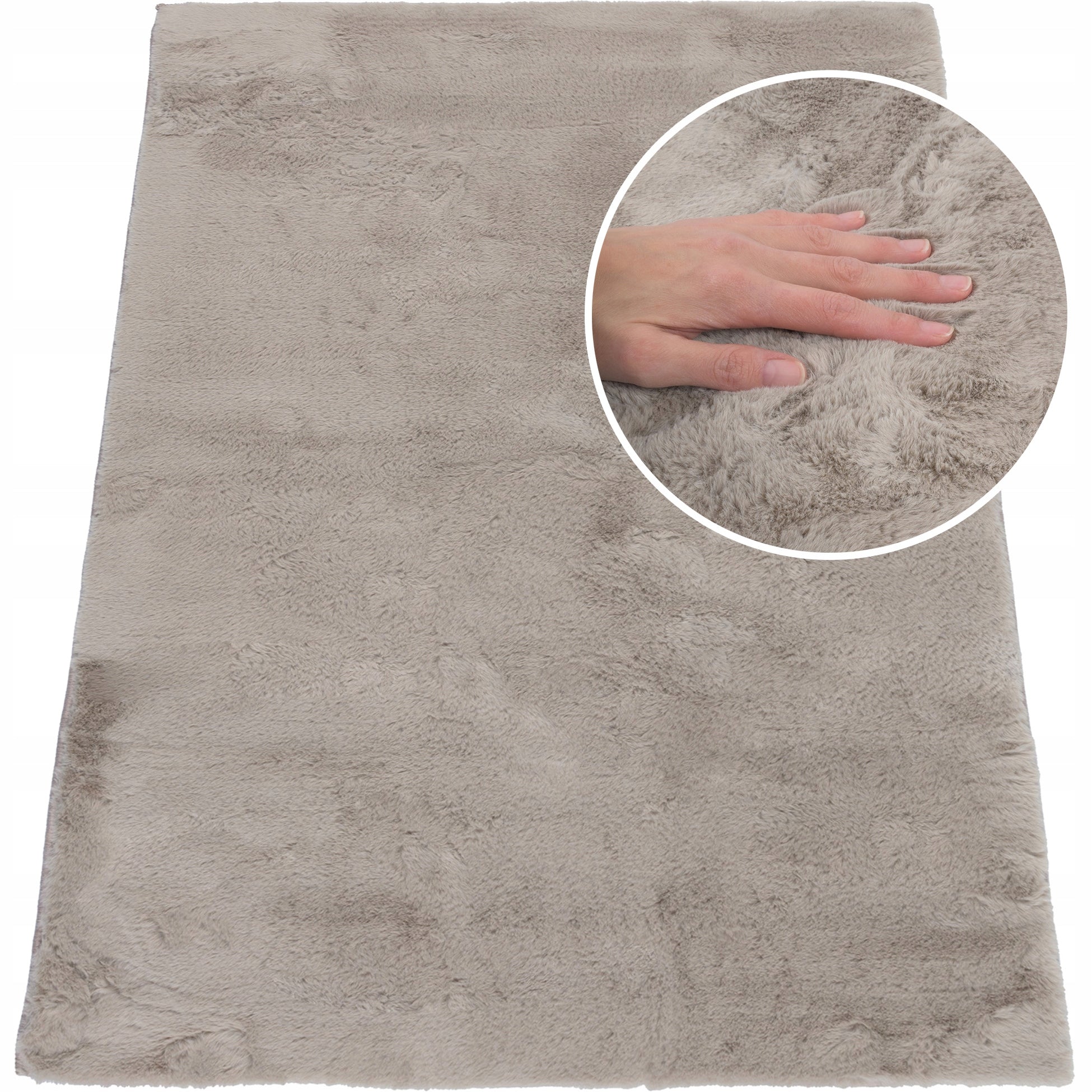 CARPET BEIGE RABBIT SOFT FLUFFY NICE ROOM FUR SMOOTH 120x170CM Packaging status original