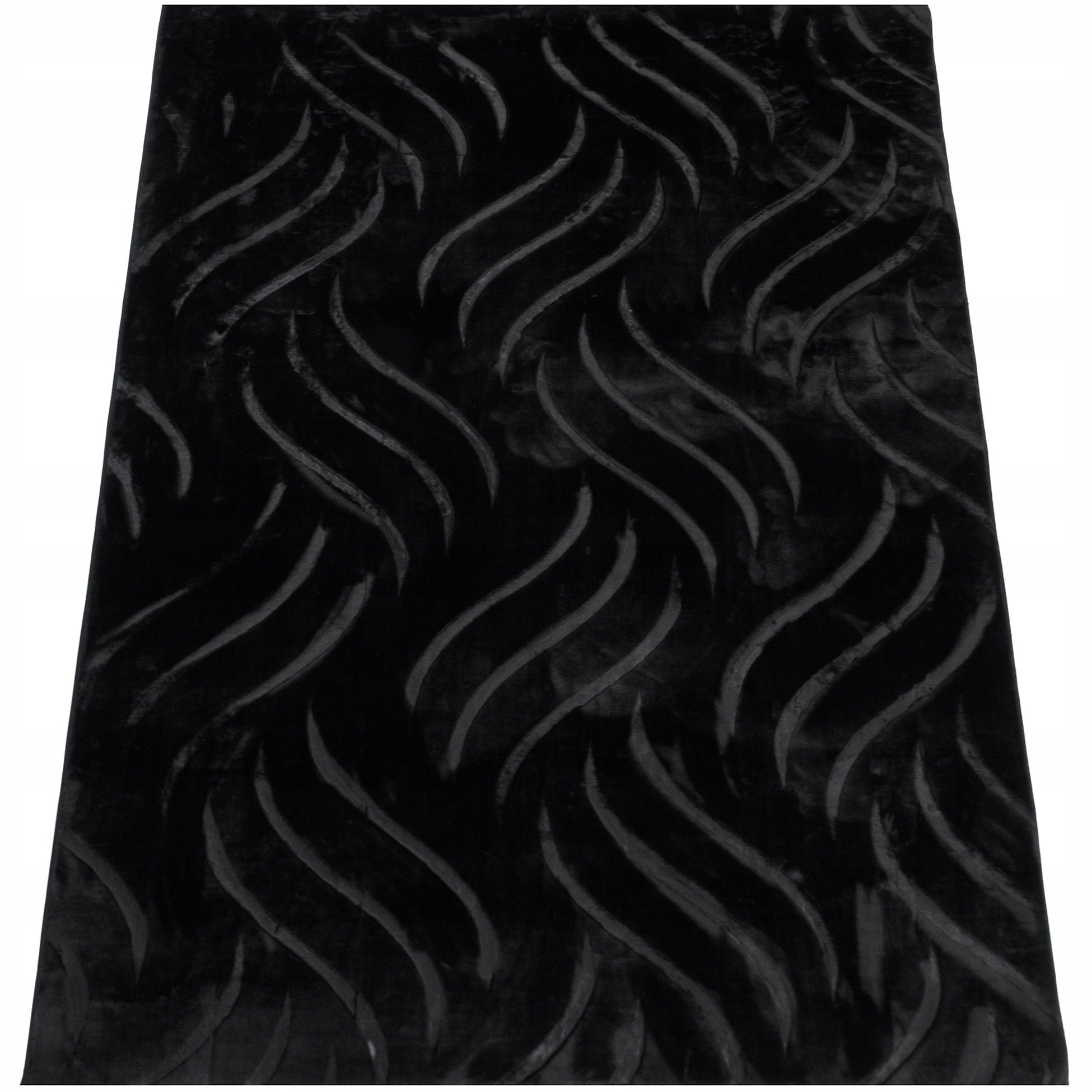 CARPET BLACK GLAMOUR ROOM ELEGANT LOFT 120x170CM NON-SLIP SOFT
