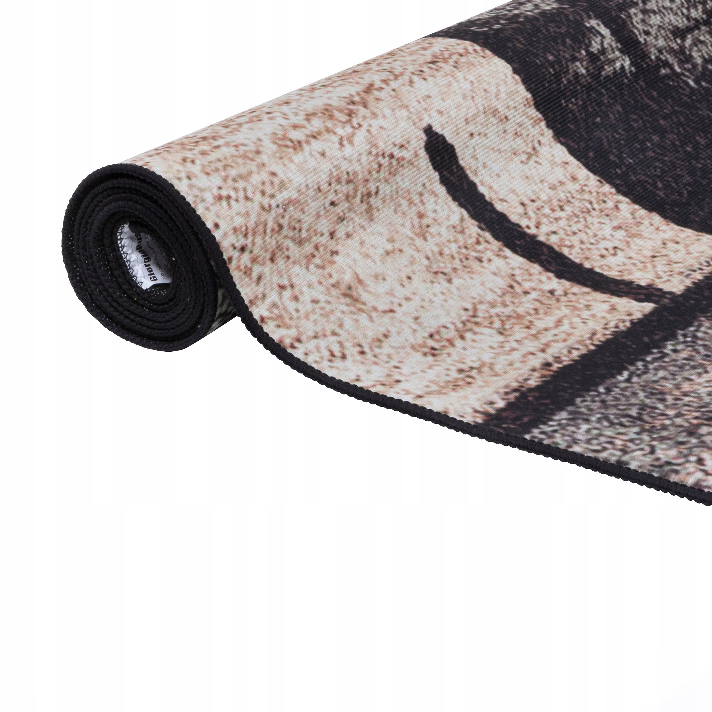 CARPET BROWN-BLACK 160X220 CM MODERN GEOMETRIC NON-SLIP BCF Brand Dywany Chemex