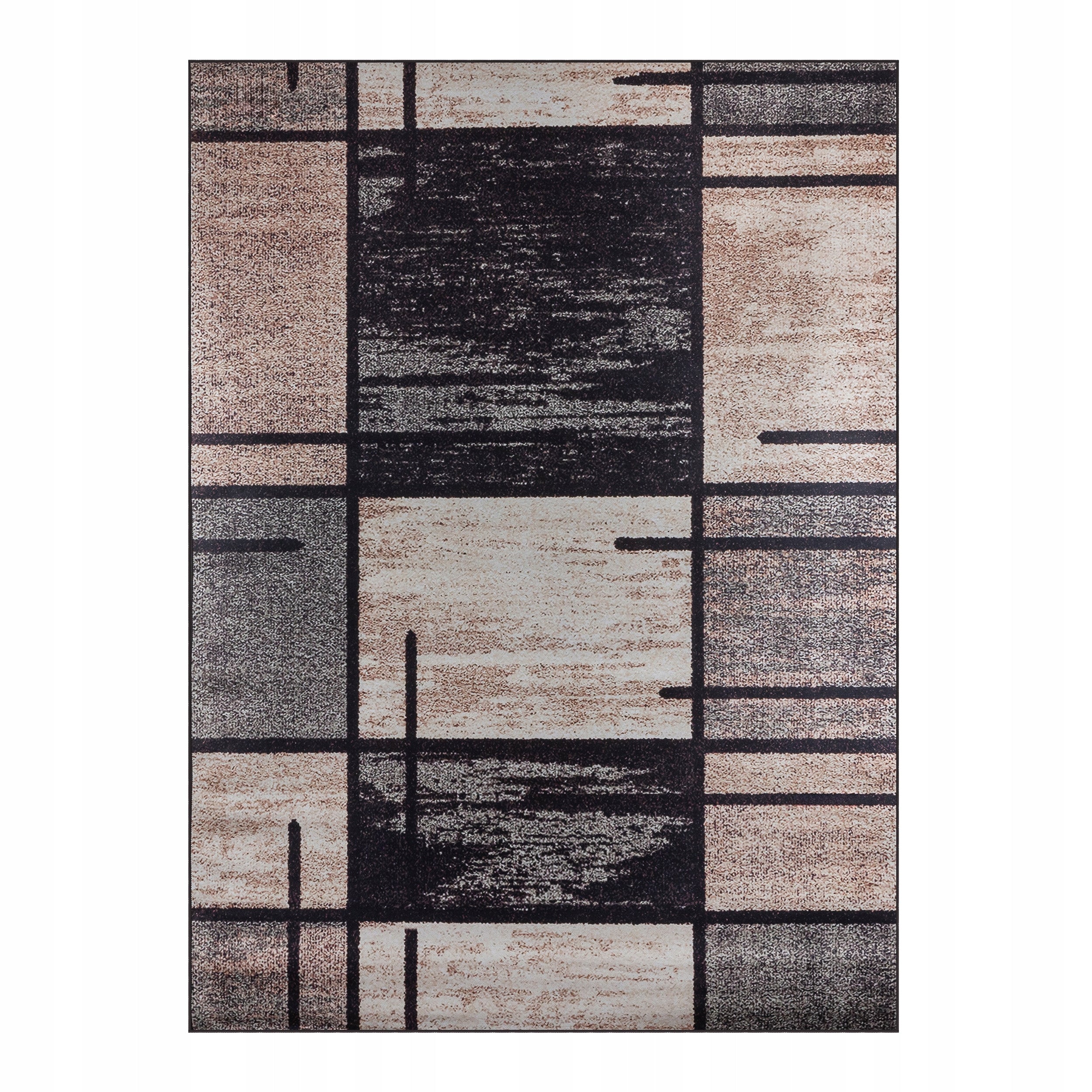 CARPET BROWN-BLACK 160X220 CM MODERN GEOMETRIC NON-SLIP BCF Packaging status original
