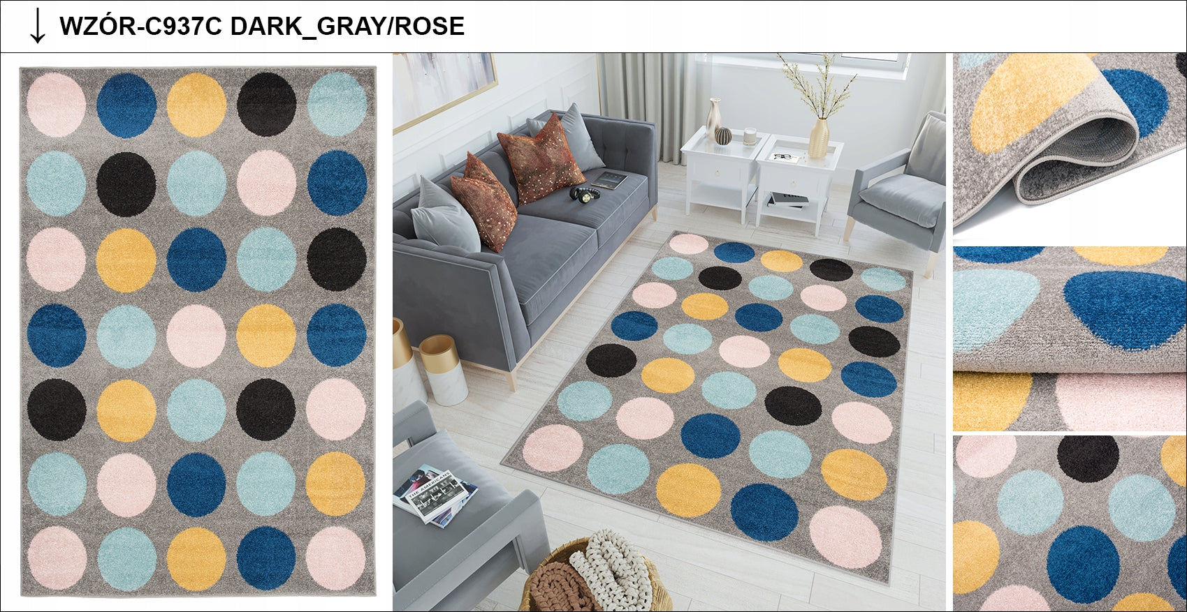 CARPET FRYZ 120x170 Trendy Colorful Modern patterns Product width 120 cm