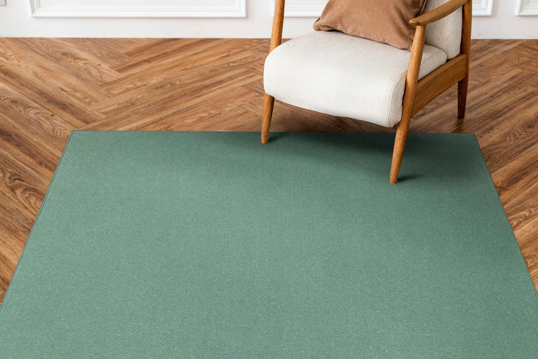 CARPET GREEN SAGE FASHIONABLE SMOOTH ON FELT FOR LIVING ROOM WEMBLEY 200x300 cm Length 300 cm