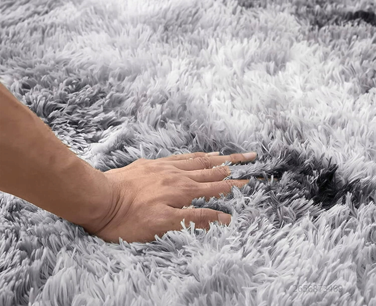 CARPET HAIRY SHAGGY PLUSH LIGHT GREY 80x150 CM FUR SOFT Brand Muvu