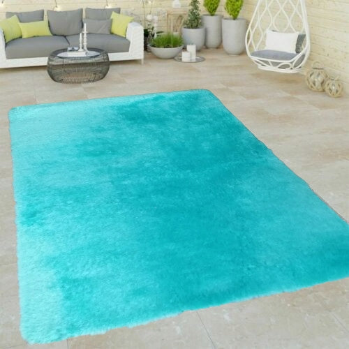 CARPET PLUSH 200x300 FLUFFY TURQUOISE LIVING ROOM BEDROOM CHILDREN'S ROOM
